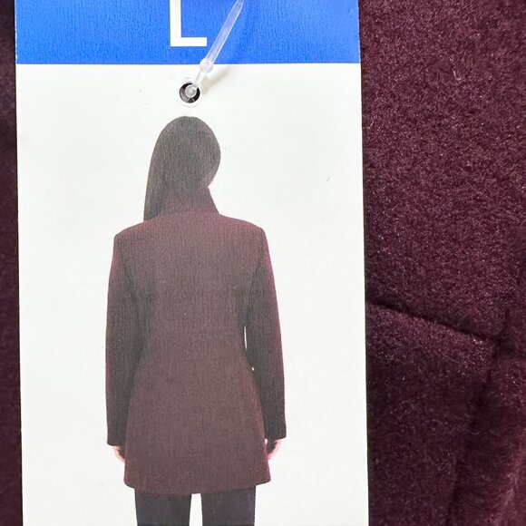 Vince Camuto Women's Full Zip Coat Mid-Length Size L Dark Red Stylish Warm (NEW) - Picture 12 of 16